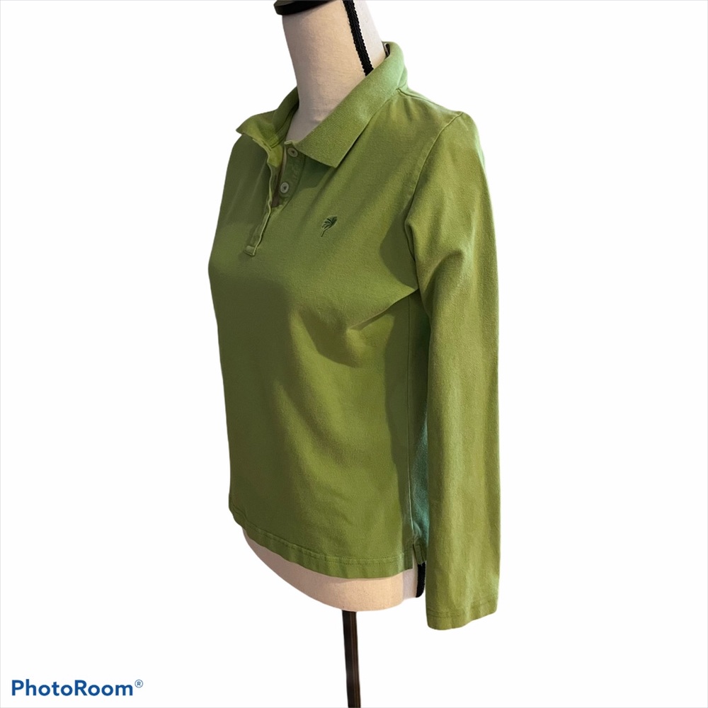 Lilly Pulitzer Green Long-Sleeved Polo | Size Medium - Picture 5 of 6